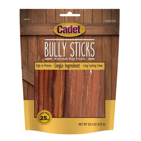 Bully Sticks Dog Treats 25 count Cadet 