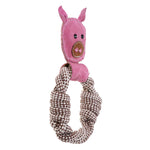 Country Tails Dog Toy Pig Head Rope Ring DOOG 