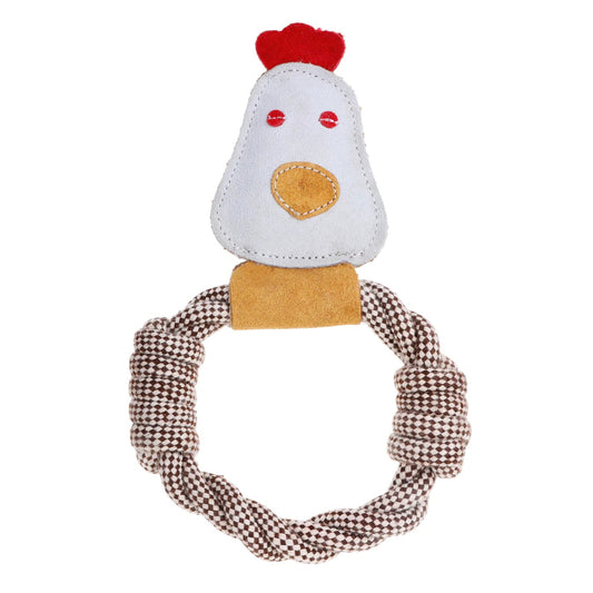 Country Tails Chicken Rope Ring Toy Toss and Retrieve DOOG 