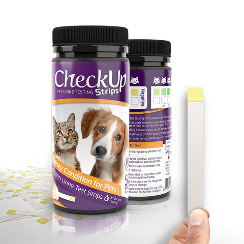 CheckUp Dog and Cat Urine Testing Strips for Detection of Kidney Condition 50 count Coastline Global 