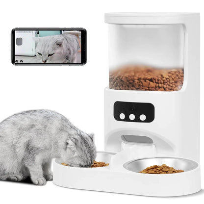 Dual-Cat HD Camera Feeder - Smart Wi-Fi Pet Food Station InfiniteWags 