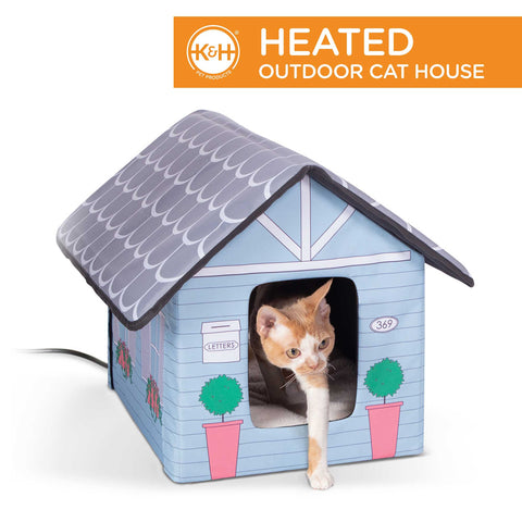 Outdoor Heated Kitty House Cat Shelter Cottage Design K&H Pet Products 