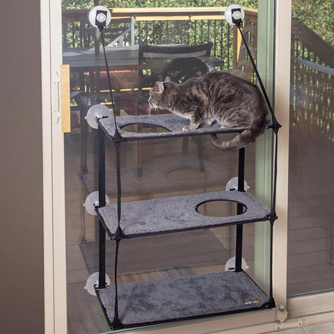 EZ Mount Window Kitty Sill Triple Stack K&H Pet Products 