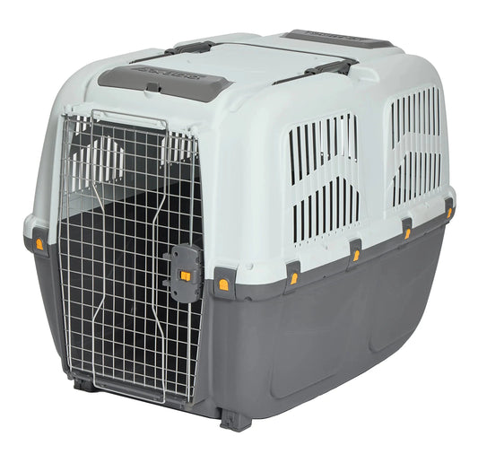 MidWest Homes for Pets Skudo Plastic Carrier Ideal for Large Dog Breeds with an Adult Weight of 71-90 Pounds - Grey InfiniteWags 