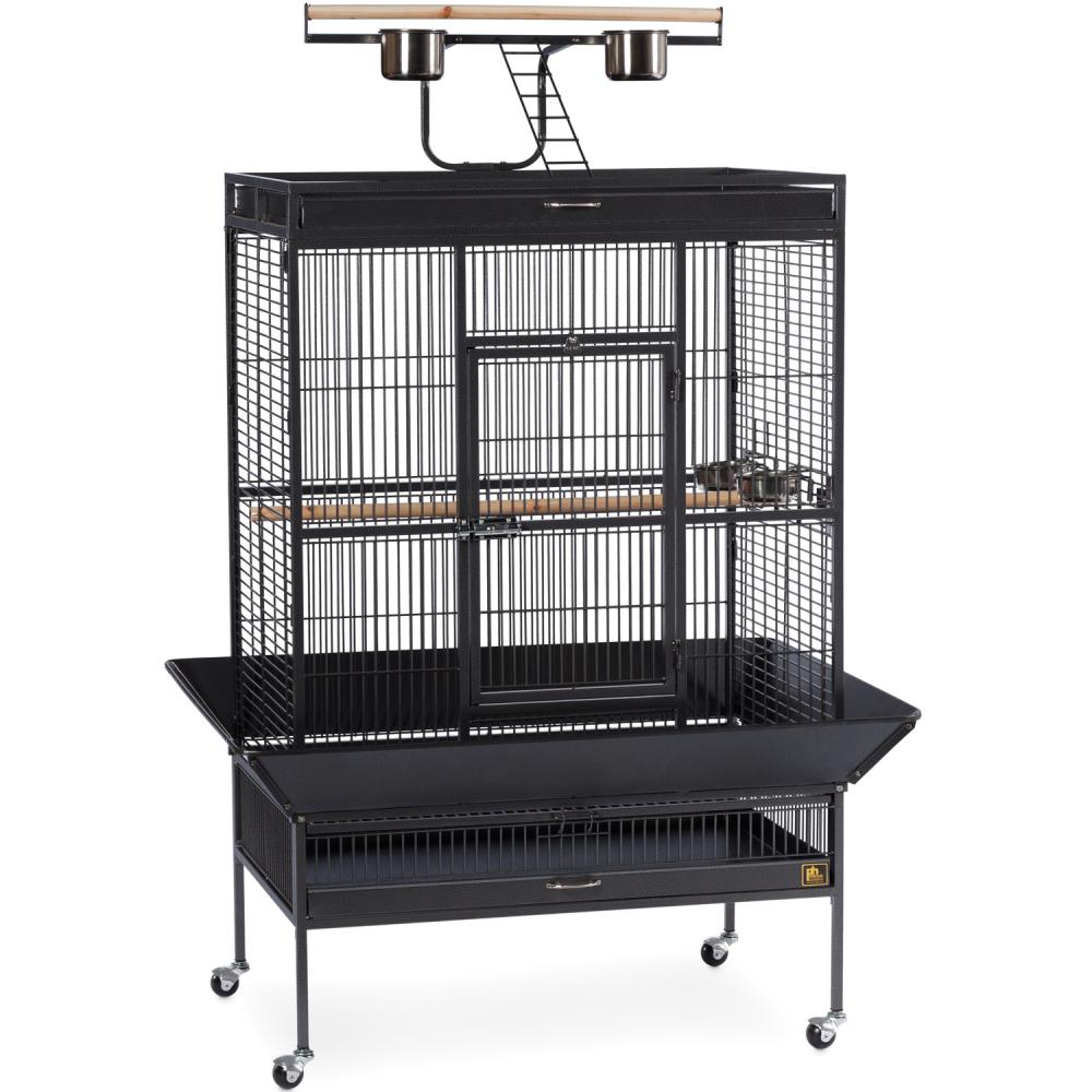 Select Wrought Iron Play Top Parrot Cage - Black Prevue Pet Products 