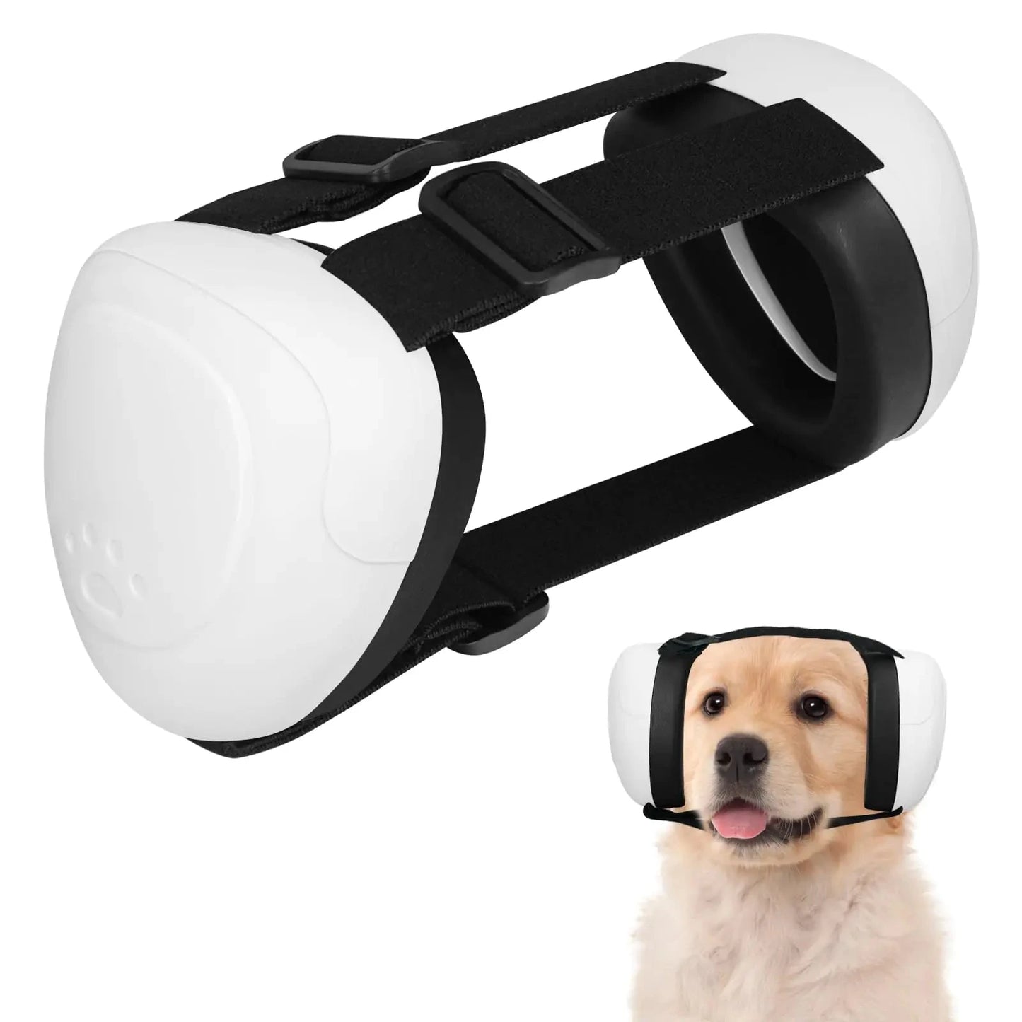 Dog Ear Muffs For Dog Hearing Protection 29dB NRR Dog Earmuffs for Noise Protection (White X-Large) InfiniteWags 