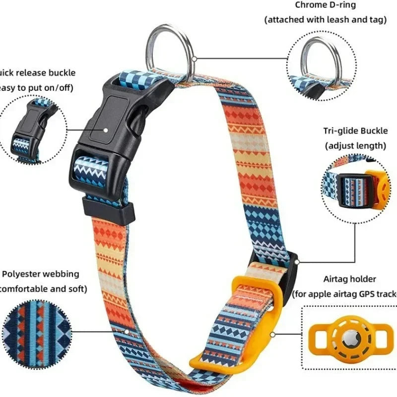 Digital Printing Collar for Apple Airtag - Pets Accessories InfiniteWags 