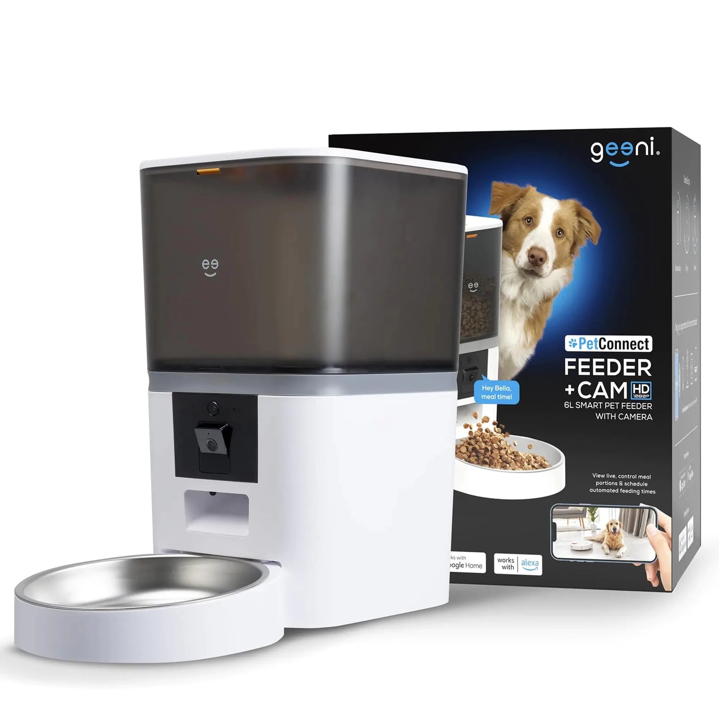 Smart Pet Feeder with Camera 1080p HD Night Vision Two-Way Audio InfiniteWags 