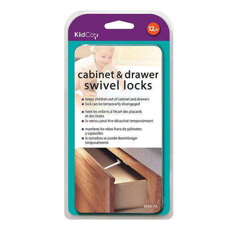 Swivel Cabinet and Drawer Locks 12 pack Kidco 