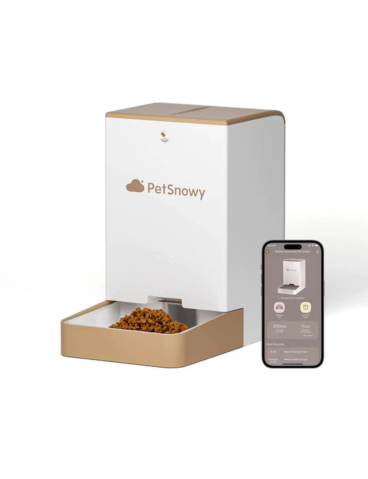 PetSnowy Snow+ Automatic Cat Feeder - Wi-Fi Enabled Automatic Cat Food Dispenser with APP Control 4L InfiniteWags 