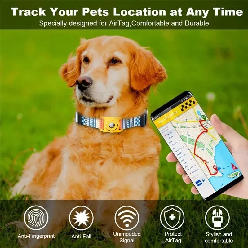 Digital Printing Collar for Apple Airtag - Pets Accessories InfiniteWags 