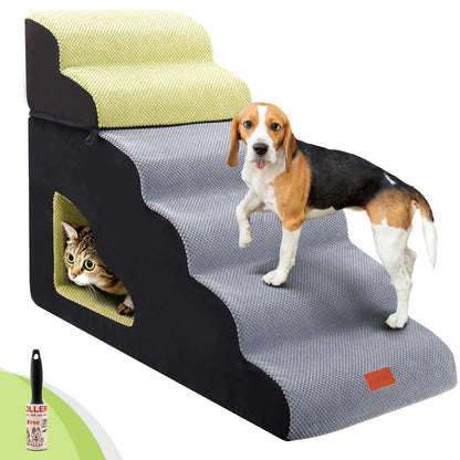 Dog Stairs for High Bed - 30 in Height - 6 Steps Soft Foam InfiniteWags 6 Tiers 