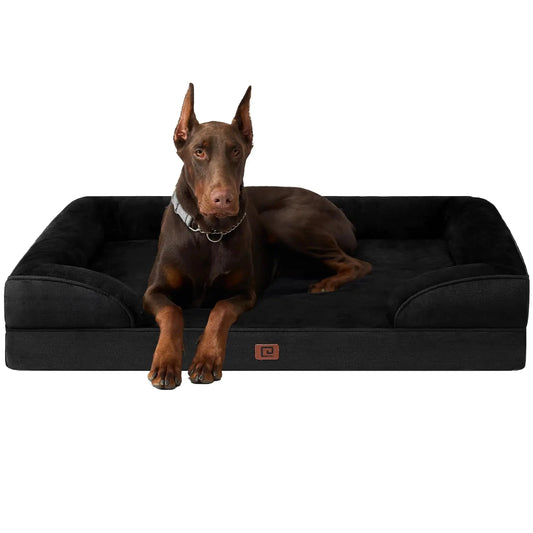 Orthopedic XL Dog Bed - Waterproof Memory Foam Dog Bed for Extra Large Dogs InfiniteWags Black 48.0"L x 35.0"W x 8"Th 