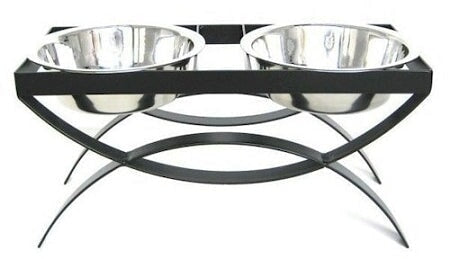 SeeSaw Double Elevated Dog Bowl - Small/Black PetsStop 