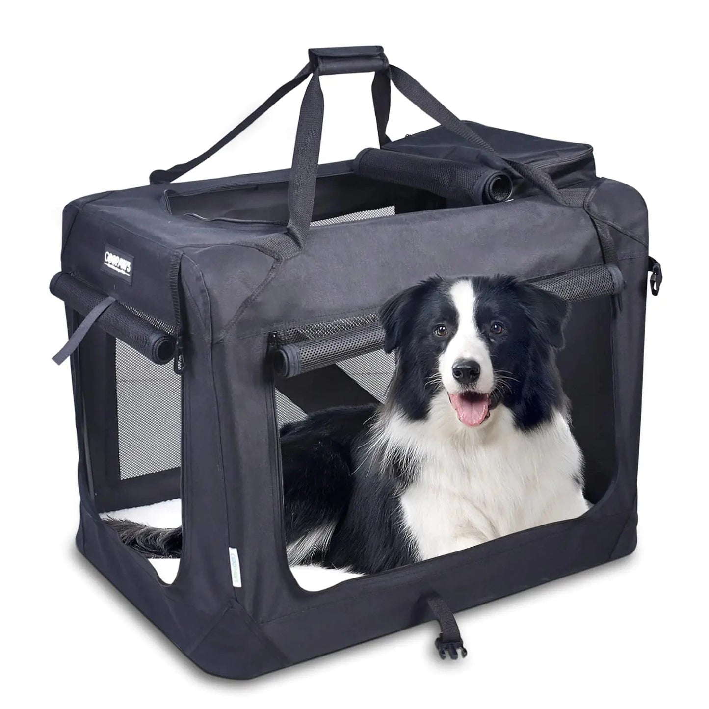 36" Soft Dog Crate Kennel for Pets (36" L x 24" W x 27" H Black) InfiniteWags 