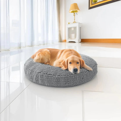 Muddy Mat® Cloud K-9 Bed for Dogs & Cats - Soft & Relaxing Round Dog Bed –Grey Large (40x40) InfiniteWags Grey Large (40''X40'') 