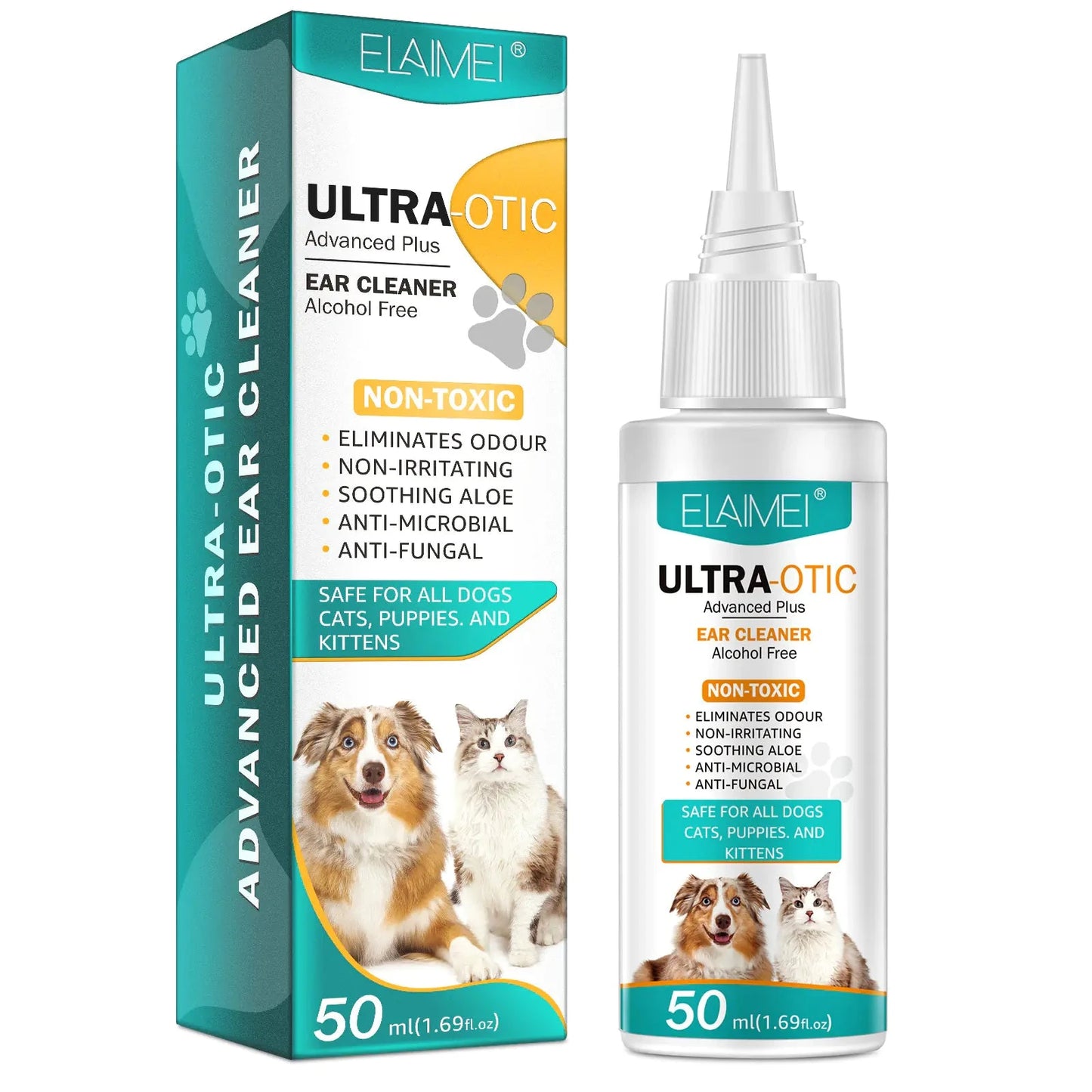 Pet Ear Cleaner 50ml InfiniteWags ELAIMEI Pet ear cleaning liquid 