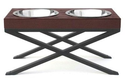 Woodsman Double Raised Dog Bowl - Large PetsStop 