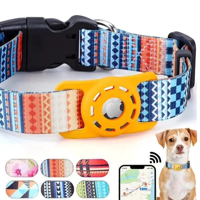 Digital Printing Collar for Apple Airtag - Pets Accessories InfiniteWags Orange L-2.5x65CM 