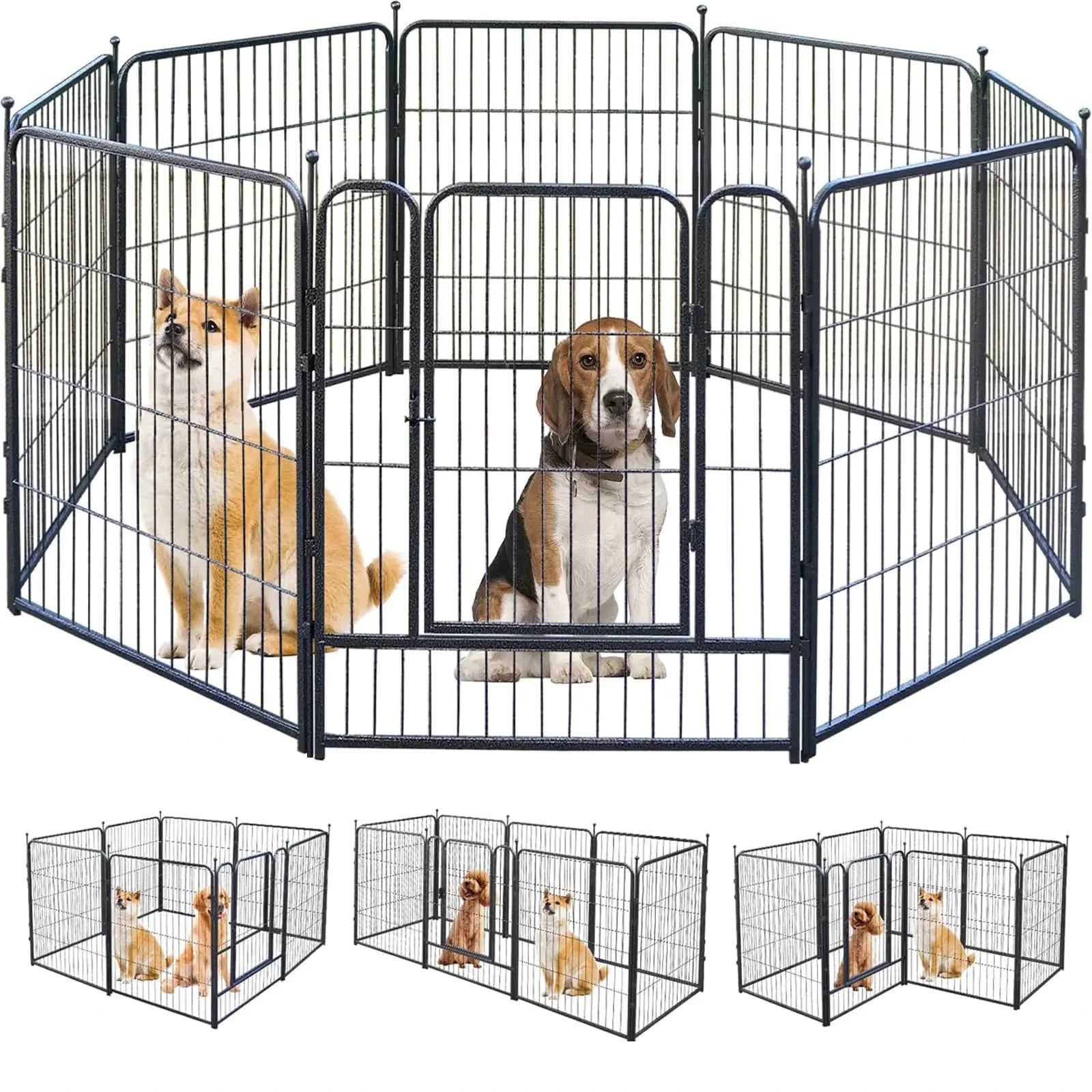 Dog Playpen 32 Inch 8 Panels, Heavy Duty Metal Pet Playpen InfiniteWags 32" H / 8 Panels 