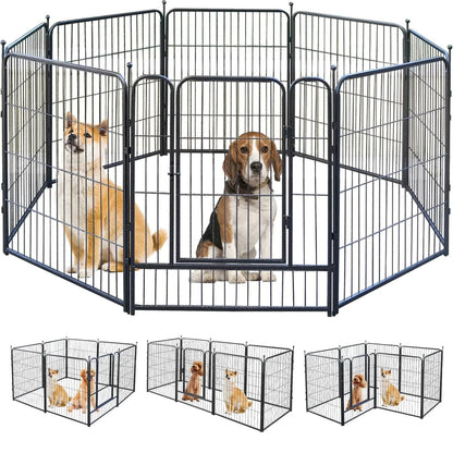 Dog Playpen 32 Inch 8 Panels, Heavy Duty Metal Pet Playpen InfiniteWags 32" H / 8 Panels 