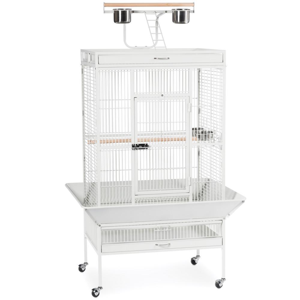 Large Wrought Iron Play Top Bird Cage - Prevue Hendryx Bird Cages Prevue Hendryx Chalk White 
