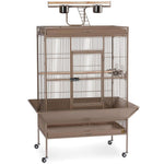 Large Wrought Iron Play Top Parrot Cage - 35.5" x 23.5" x 36" - Prevue Pet Products Bird Cages Prevue Hendryx Coco Brown 