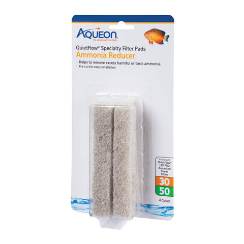 Replacement Ammonia Reducer Filter Pads Size 30/50 4 pack Aqueon 