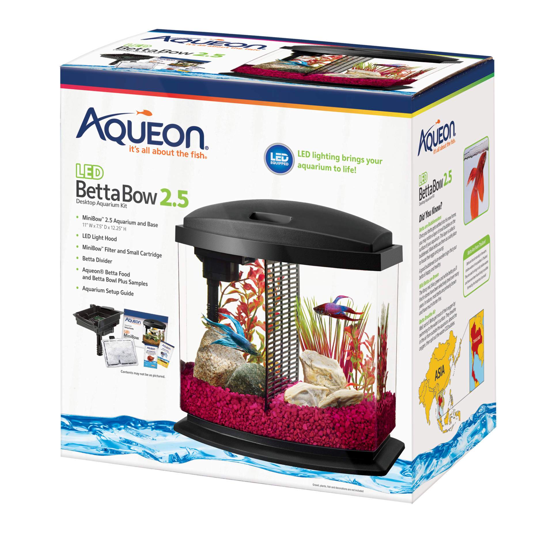 BettaBow LED Aquarium Kit 2.5 Gallon Aqueon 