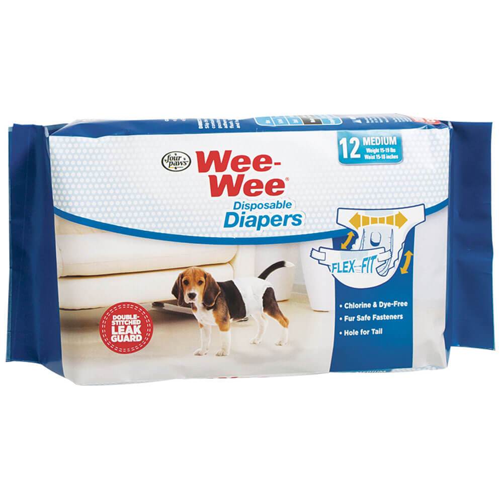 Wee-Wee Disposable Diapers 12 pack Four Paws 