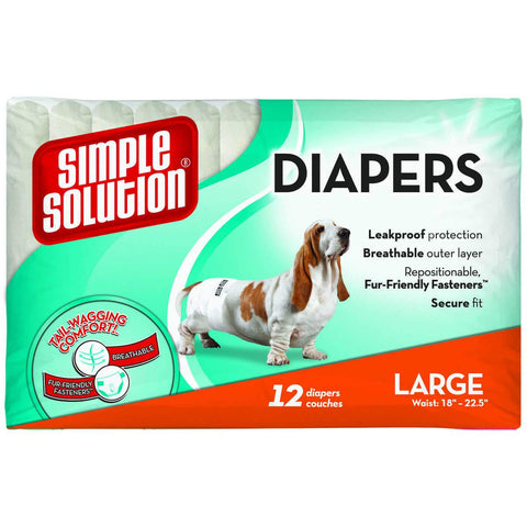 Disposable Dog Diapers 12 pack Simple Solution 
