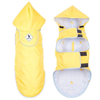 Yellow Dog Rain Jacket - The Worthy Dog Yellow/Rubber Duck Seattle Slicker Jacket Dog Rain Jackets TheWorthyDog 
