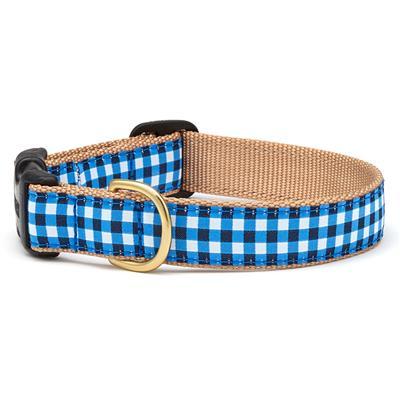 Checkered Dog Collar - UpCountry Navy Gingham Dog Collection UpCountryInc 