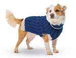Navy Dog Sweater - UpCountry Navy Classic Cable Hand Knit Sweaters Dog Jackets UpCountryInc 
