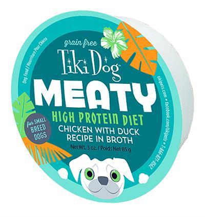 Chicken & Duck Wet Dog Food - Tiki Dog Meaty High Protein Diet Chicken with Duck Recipe in Broth Grain-Free Wet Dog Food, 3-oz cup, case of 8 Dog Food The Honest Kitchen 