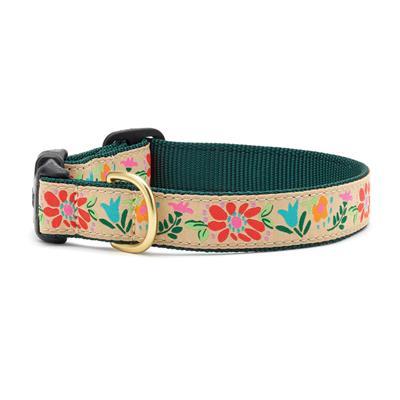 Floral Dog Collar - UpCountry Tapestry Floral Dog Collar on Forest Webbing UpCountryInc 