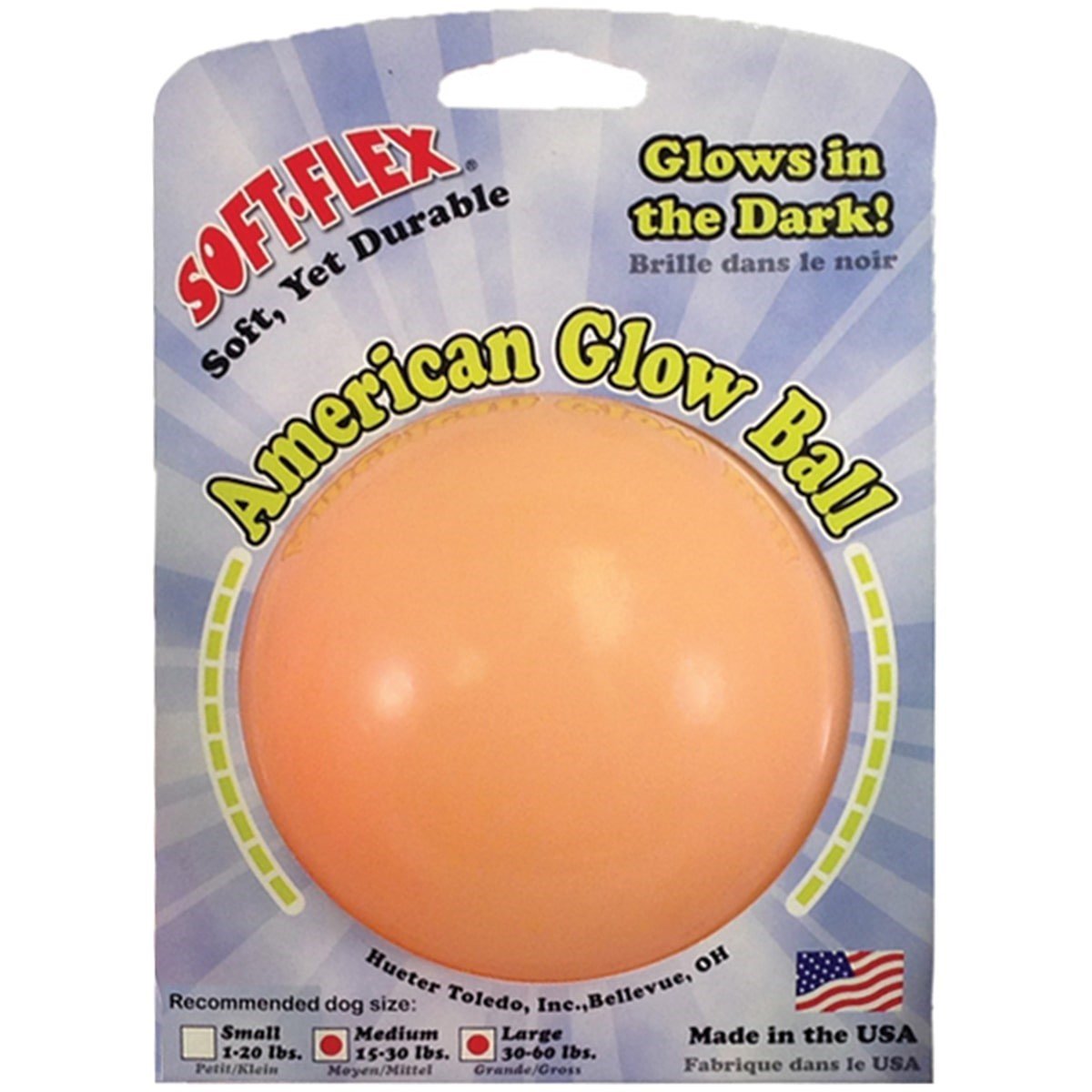 Glow Ball Dog Toy - Hueter Toledo Soft Flex American Dog Toy Hueter Toledo 