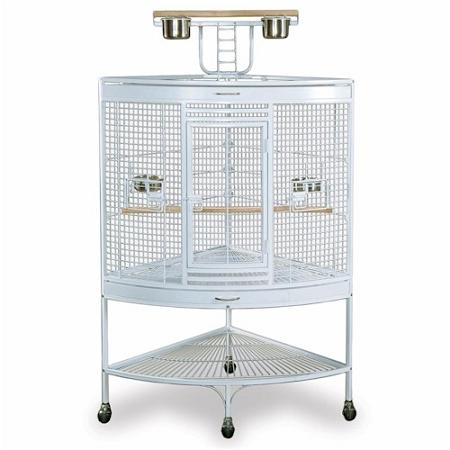 White Corner Parrot Cage - 37" x 27" x 63" - Prevue Hendryx Bird Cages Prevue Hendryx 