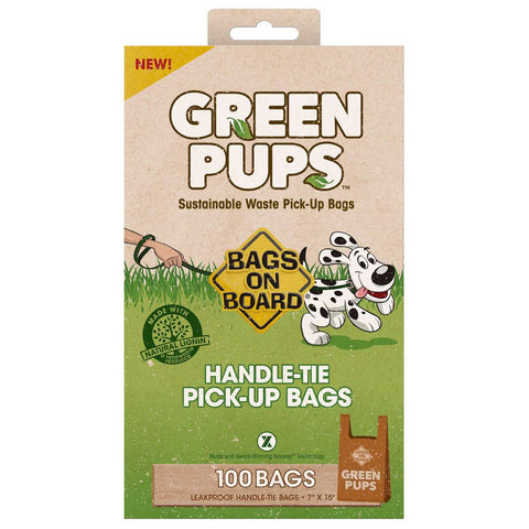 Green-Ups Waste Pick-Up Hand Tie Bags 100 count Bags on Board 