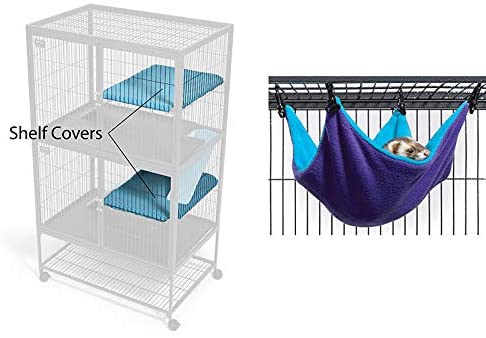 Ferret Nation Accessory Kit 1 - 2 Shelf Covers, 1 Hammock Hideaway - Midwest Homes for Pets Midwest 