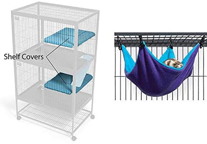 Ferret Nation Accessory Kit 1 - 2 Shelf Covers, 1 Hammock Hideaway - Midwest Homes for Pets Midwest 