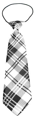 Big Dog Neck Tie Plaid White InfiniteWags 