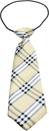 Big Dog Neck Tie Plaid Cream InfiniteWags 