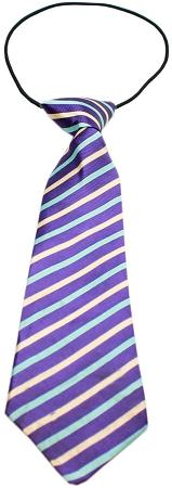Big Dog Neck Tie Purple and Aqua Stripes InfiniteWags 