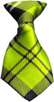 Dog Neck Tie Plaid Lime InfiniteWags 