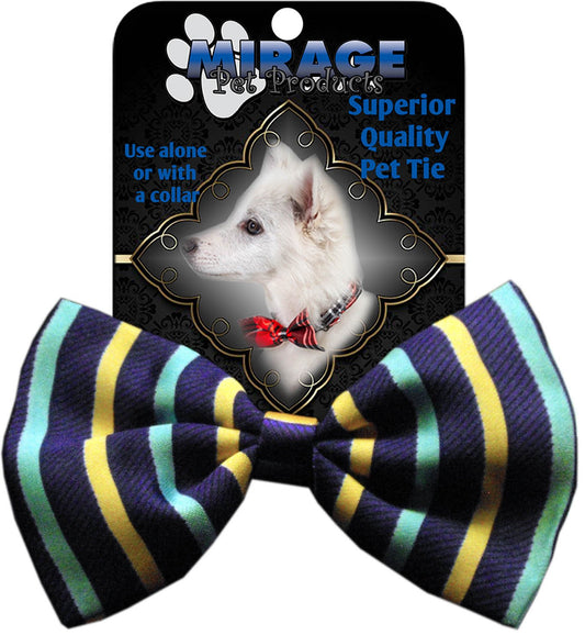 Dog Bow Tie Purple and Aqua Stripes InfiniteWags 