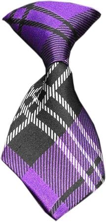Dog Neck Tie Plaid Purple InfiniteWags 
