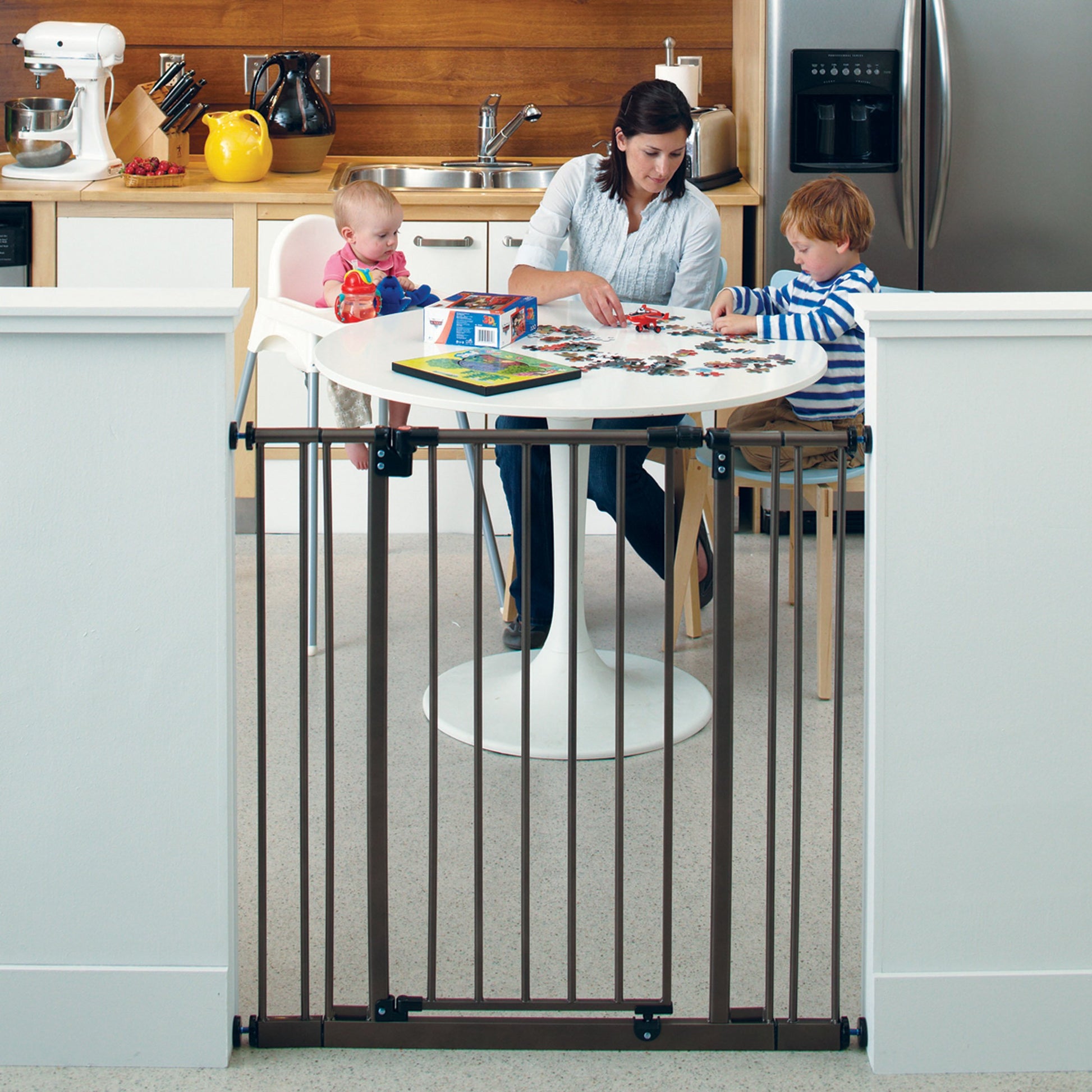Extra Tall Pet Gate - Easy-Close - Pressure Mounted - Fits 28-38.5” Wide Openings North States 