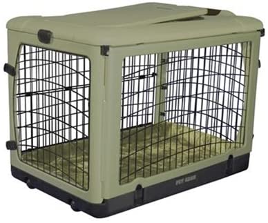 Indoor Outdoor Collapsible Crate with Bolster - Pet Gear Deluxe Steel Dog Crate with Bolster Pad Dog Crates Pet Gear 