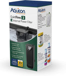 Internal Aquarium Filter - Aqueon QuietFlow E Internal Power Filters Aqueon Extra Small - Up to 3 Gallons Black 